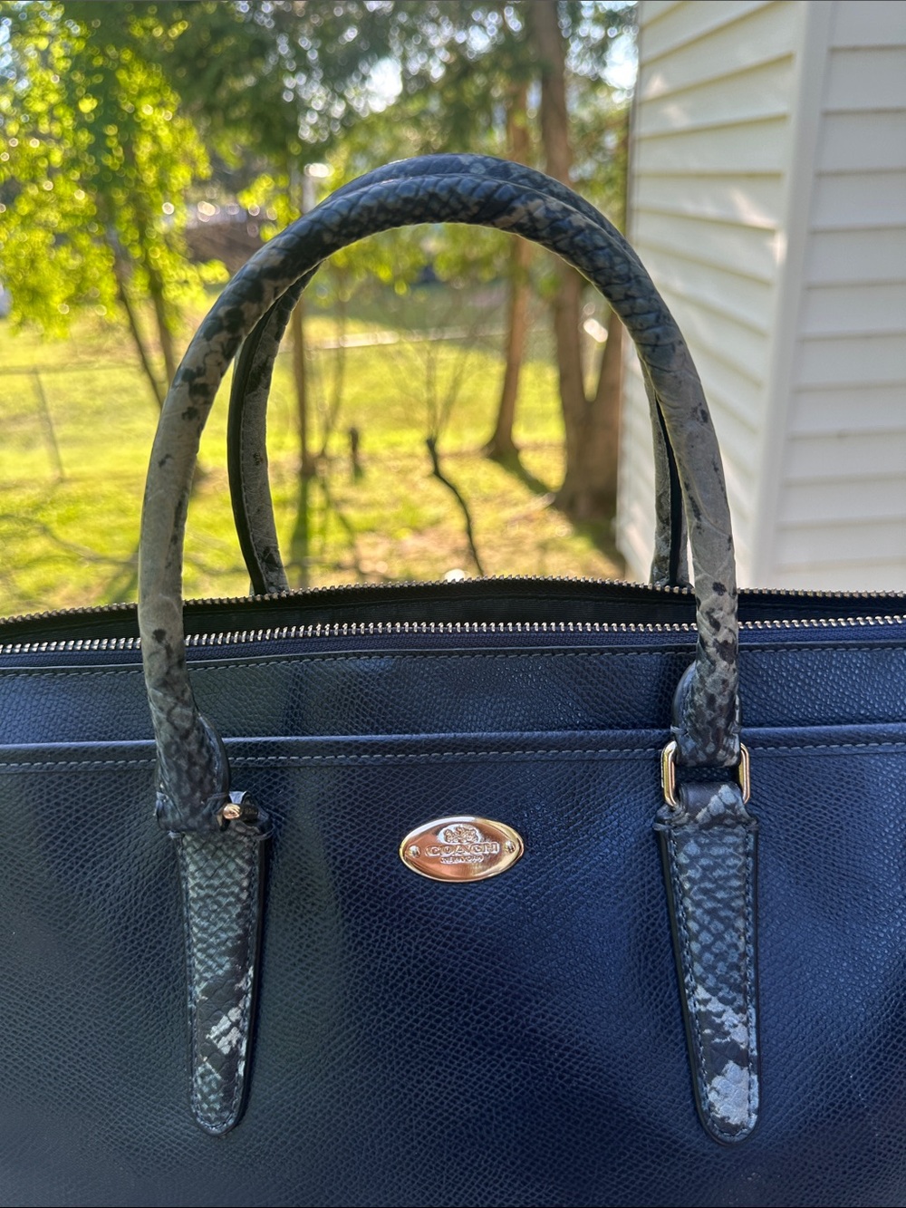 Coach Morgan Satchel in Exotic Trim Leather (Coach F35887) - Picture 3 of 16